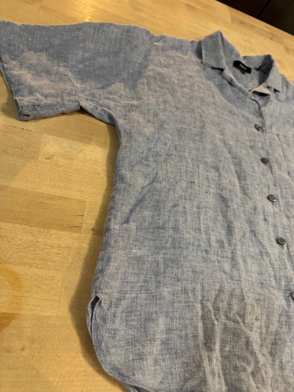 Theory Light Blue Linen Button-Down Shirt - Picture 5 of 9